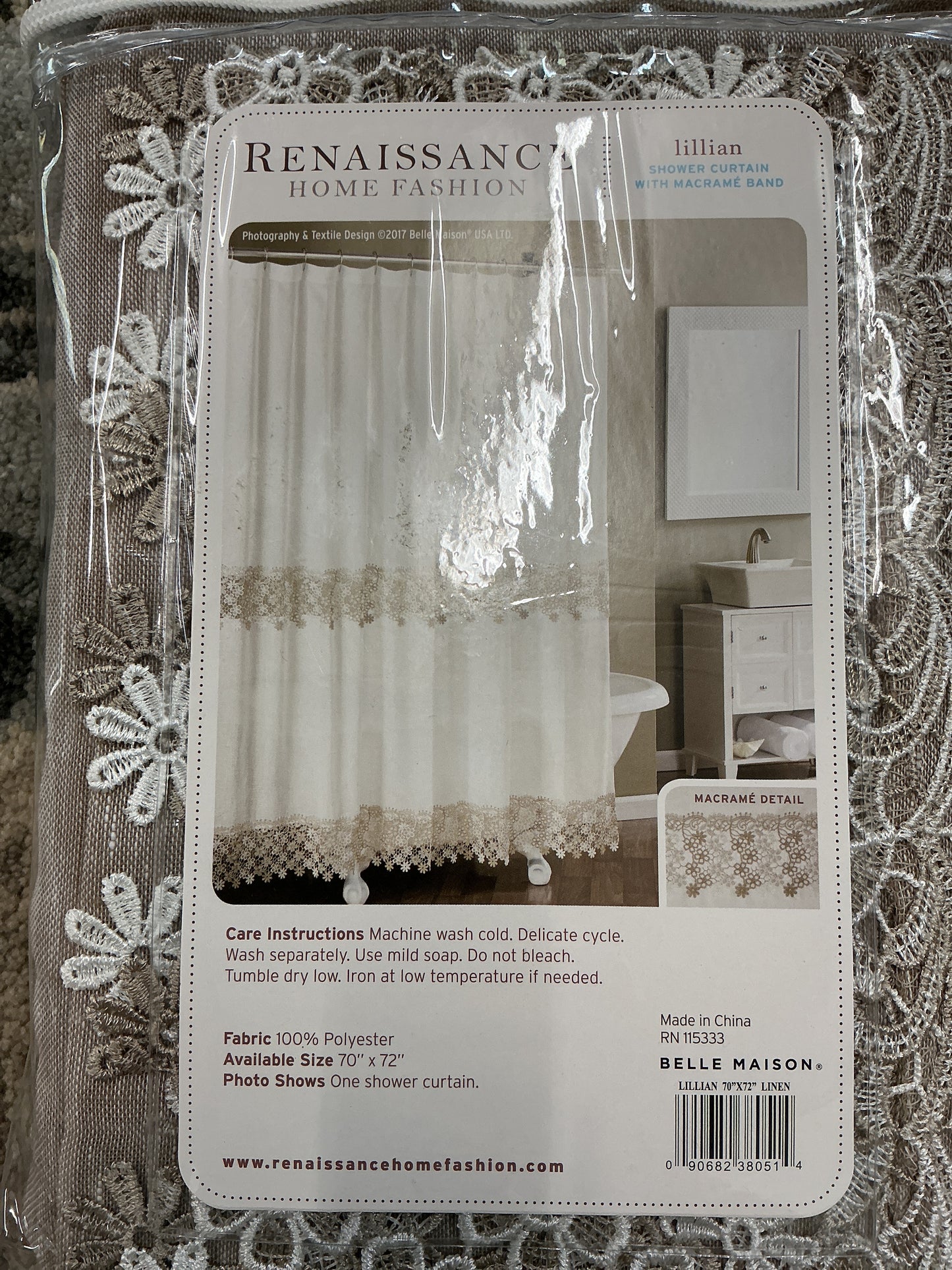 Renaissance Home Fashions Lillian shower curtain