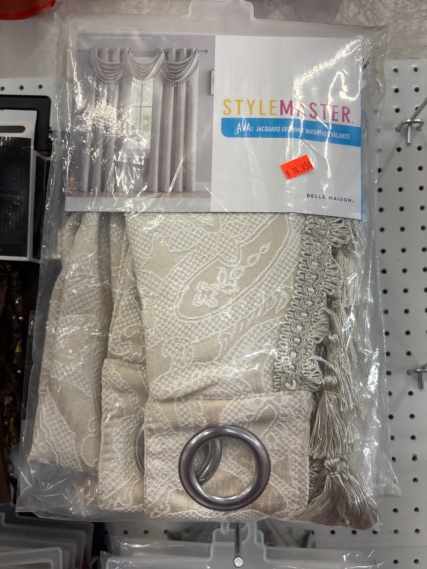 StyleMaster Ava Jacquard Grommet Waterfall Valance
