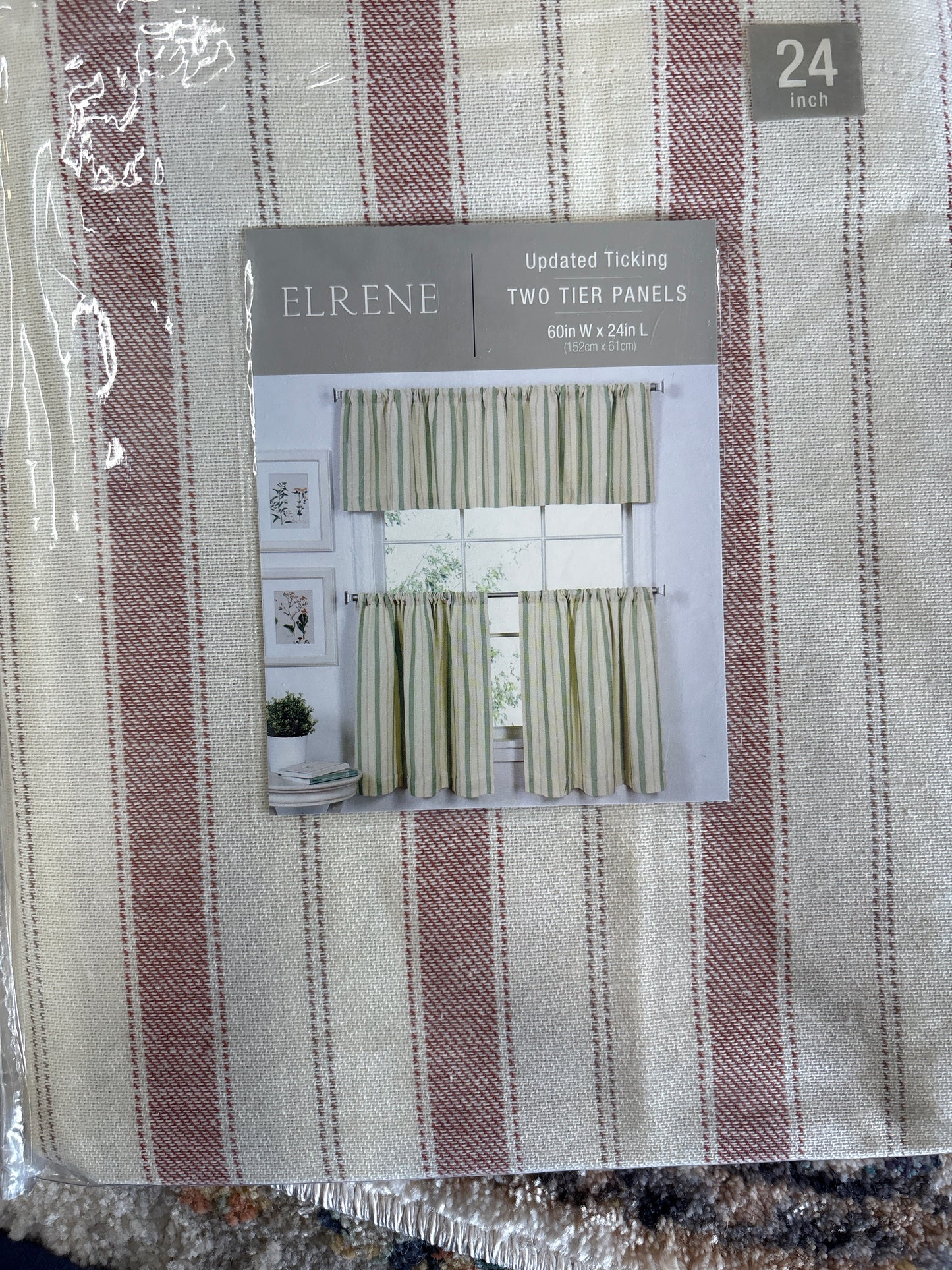 Elrene Updated Ticking Valance