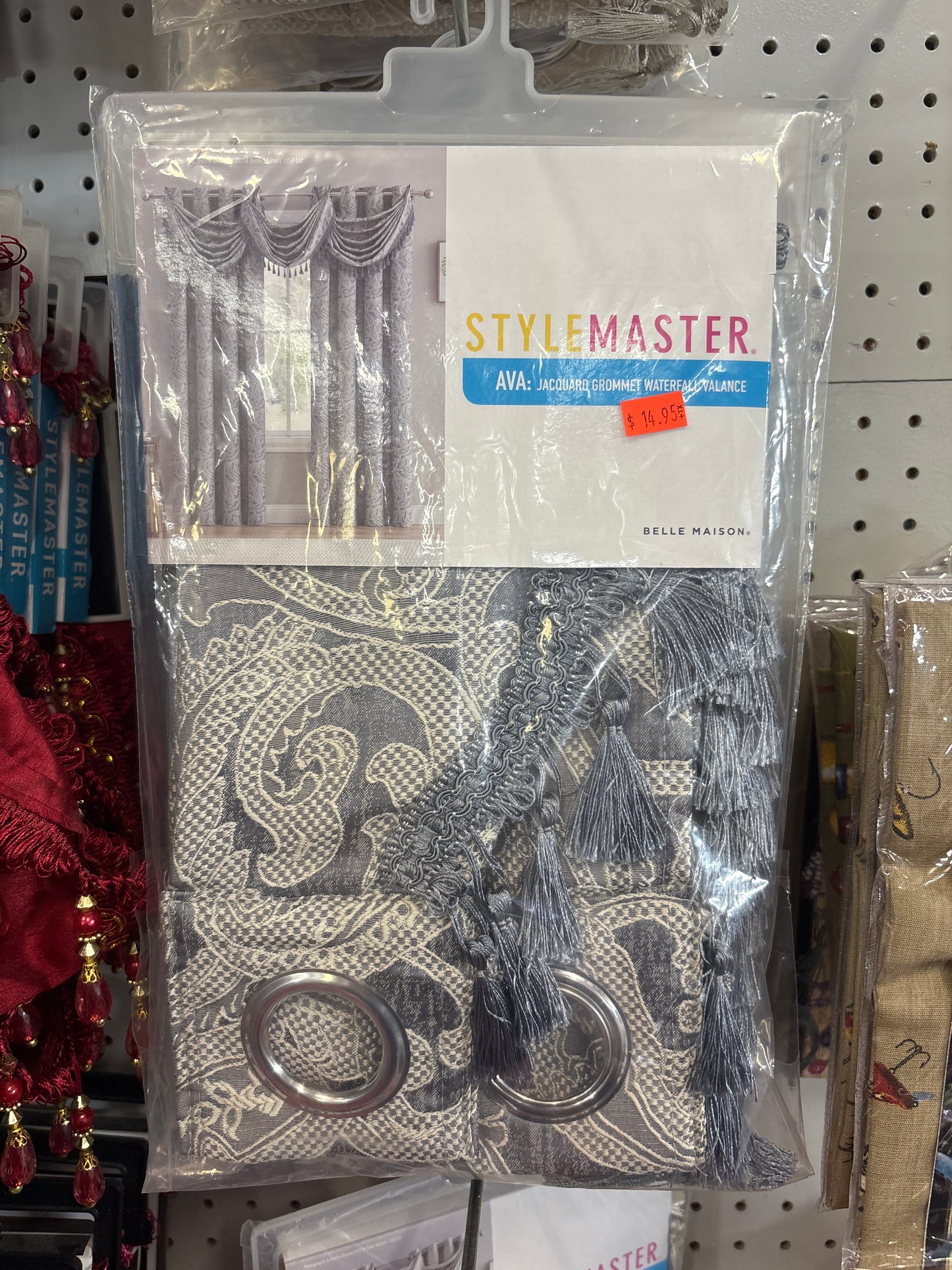StyleMaster Ava Jacquard Grommet Waterfall Valance
