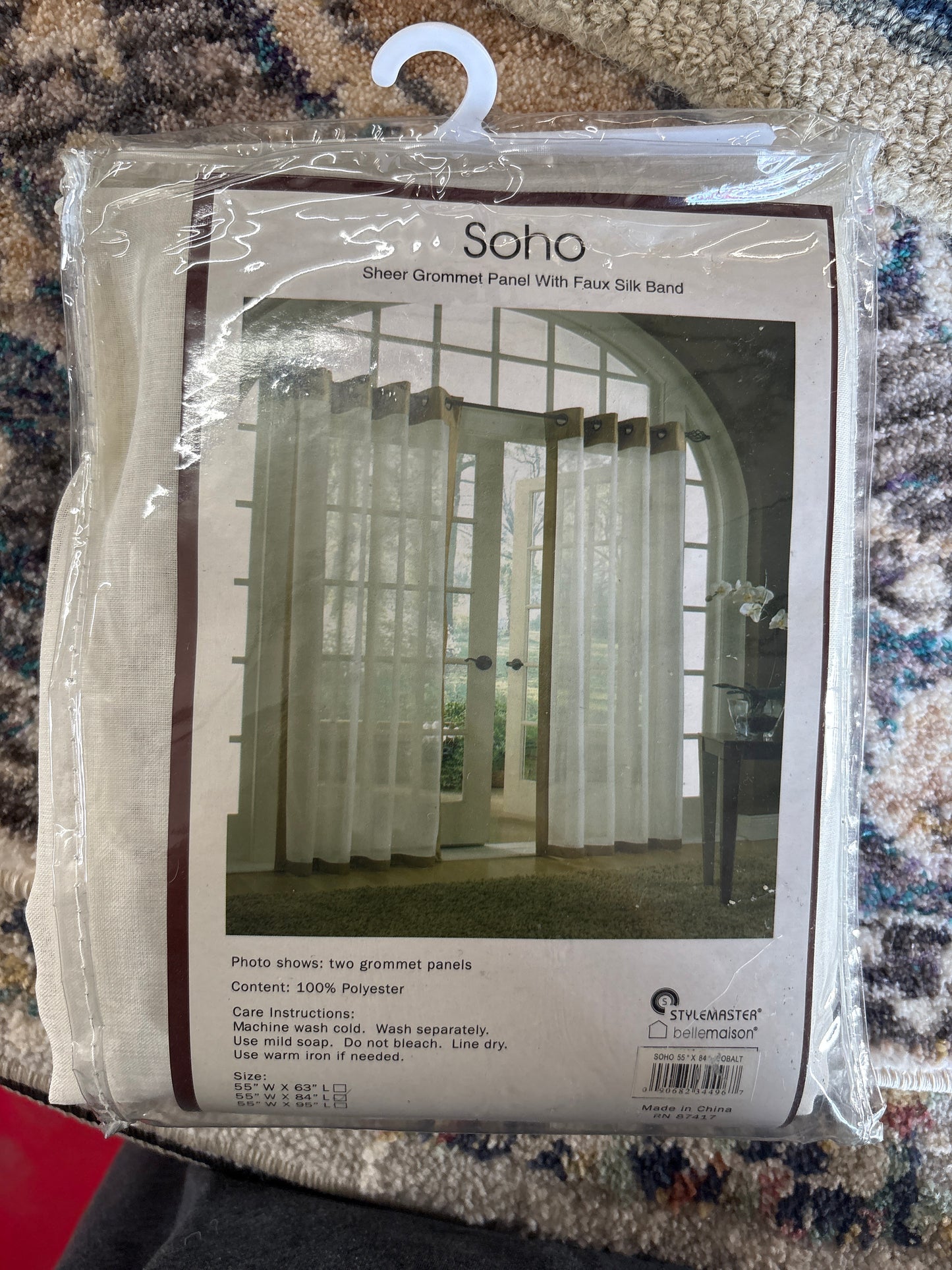 Soho Sheer Grommet Panel with Faux Silk Band