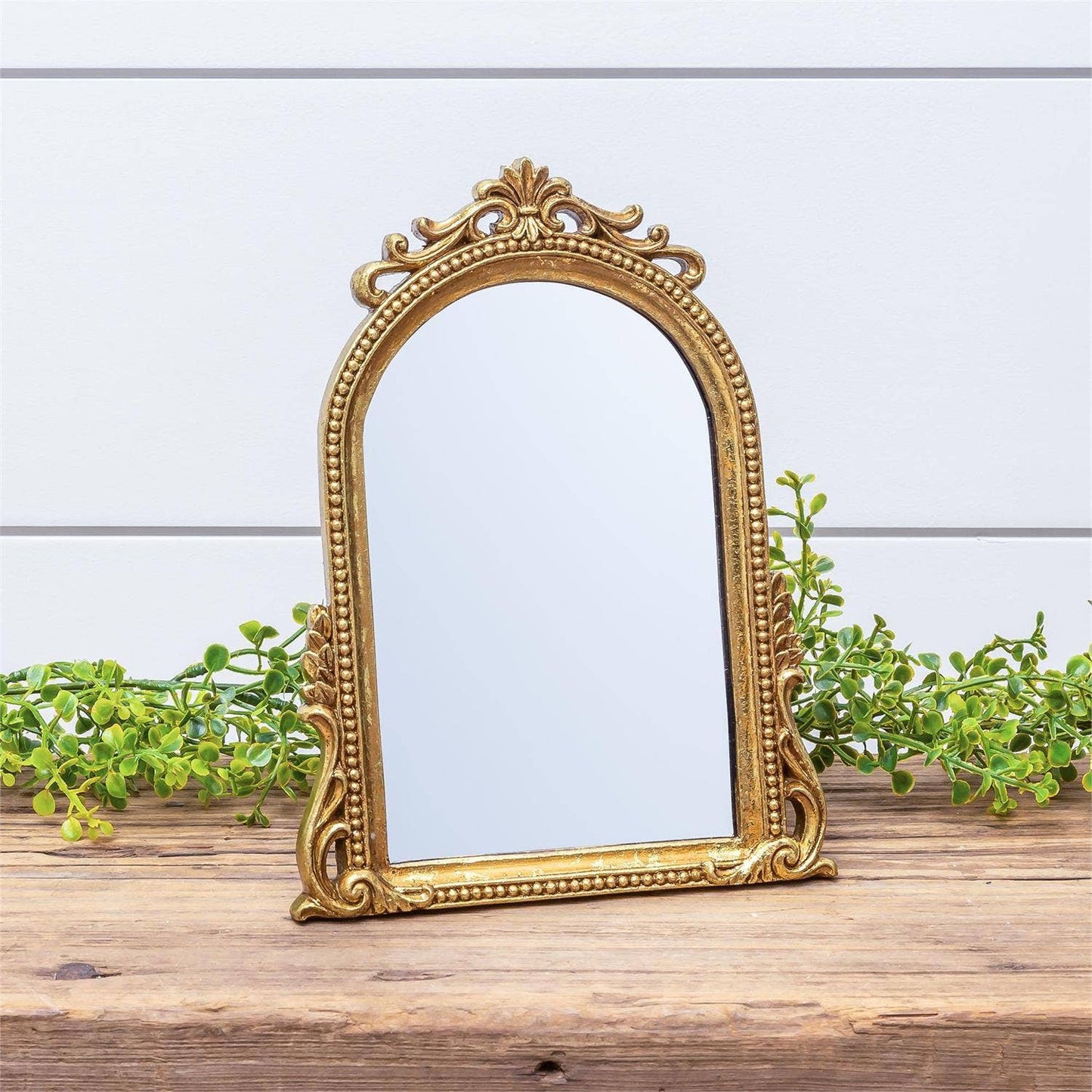 Arched Gold Leaf Tabletop Easel Back Mirror (PC)