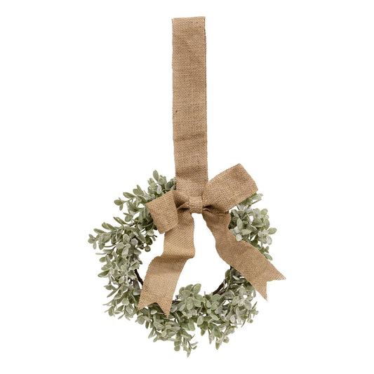 Ombre Boxwood Wreath w/Burlap Bow