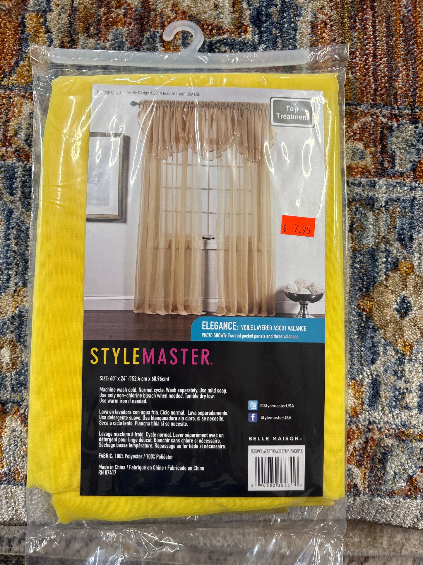 StyleMaster Elegance Voile Layered Ascot Valance