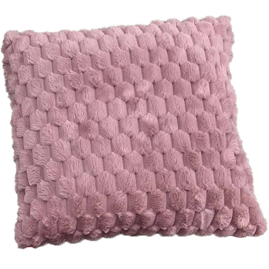 EClair Honeycomb Faux Fur Decorative Throw Pillow, 20x20 Inches