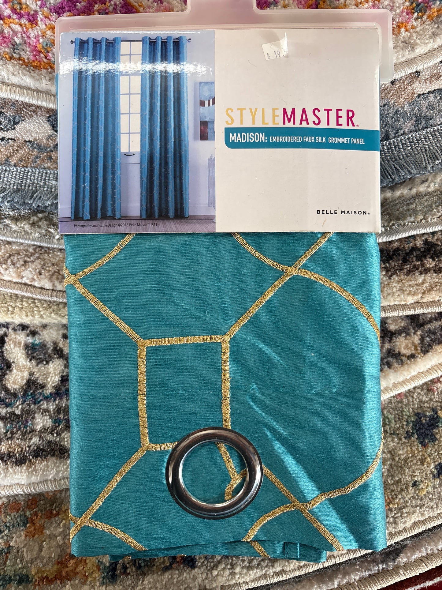 StyleMaster Embroidered Faux Silk Grommet Panel