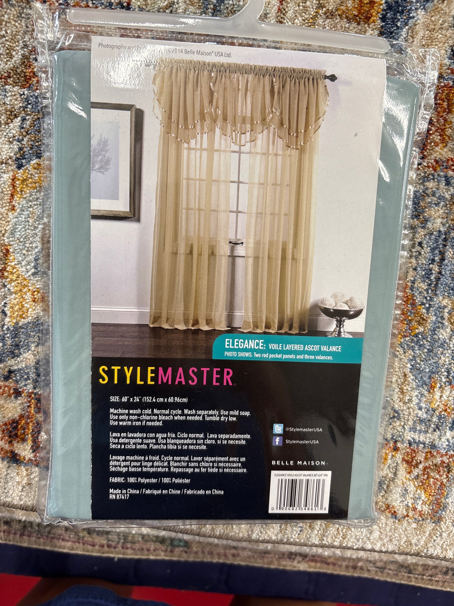 StyleMaster Elegance Voile Layered Ascot Valance