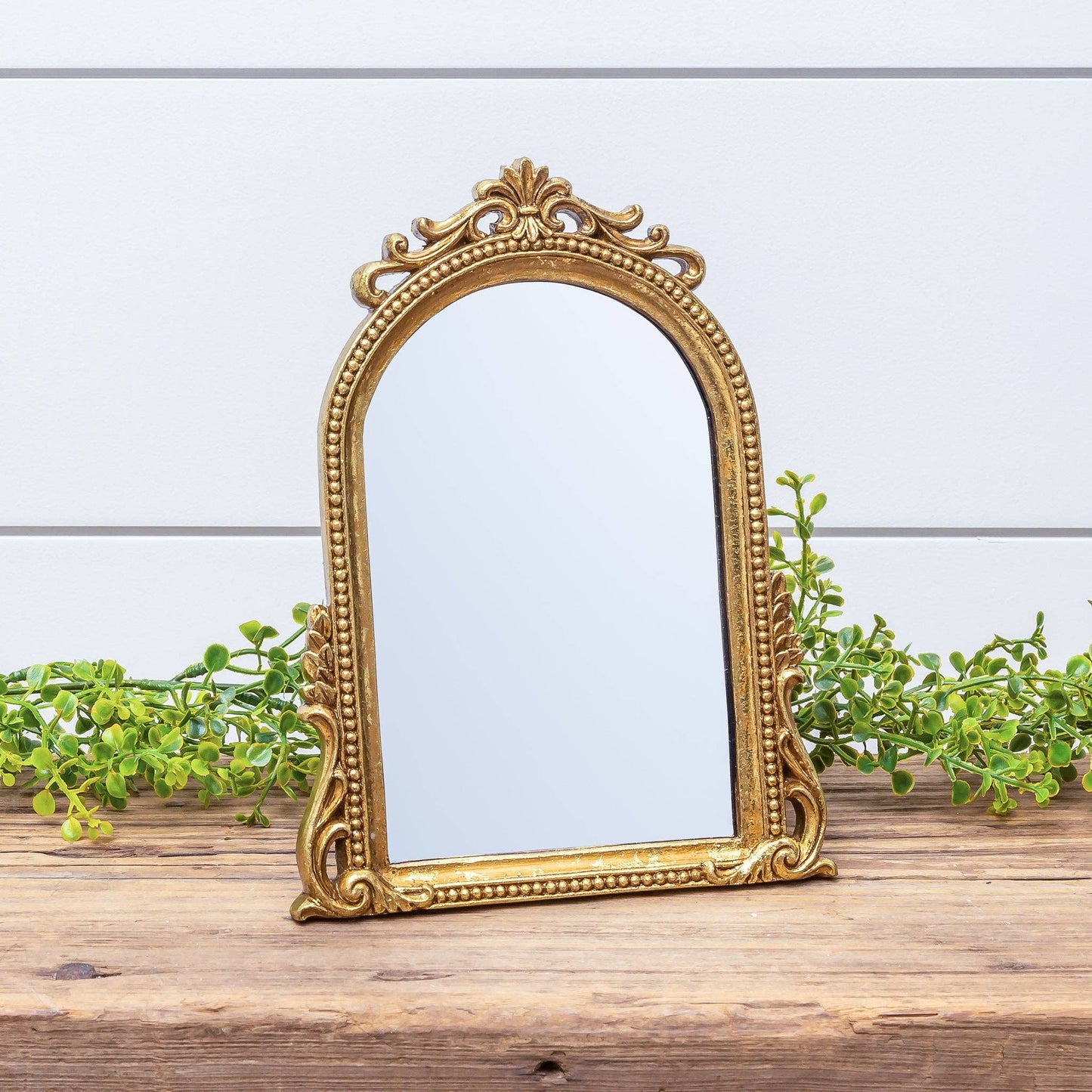 Arched Gold Leaf Tabletop Easel Back Mirror (PC)