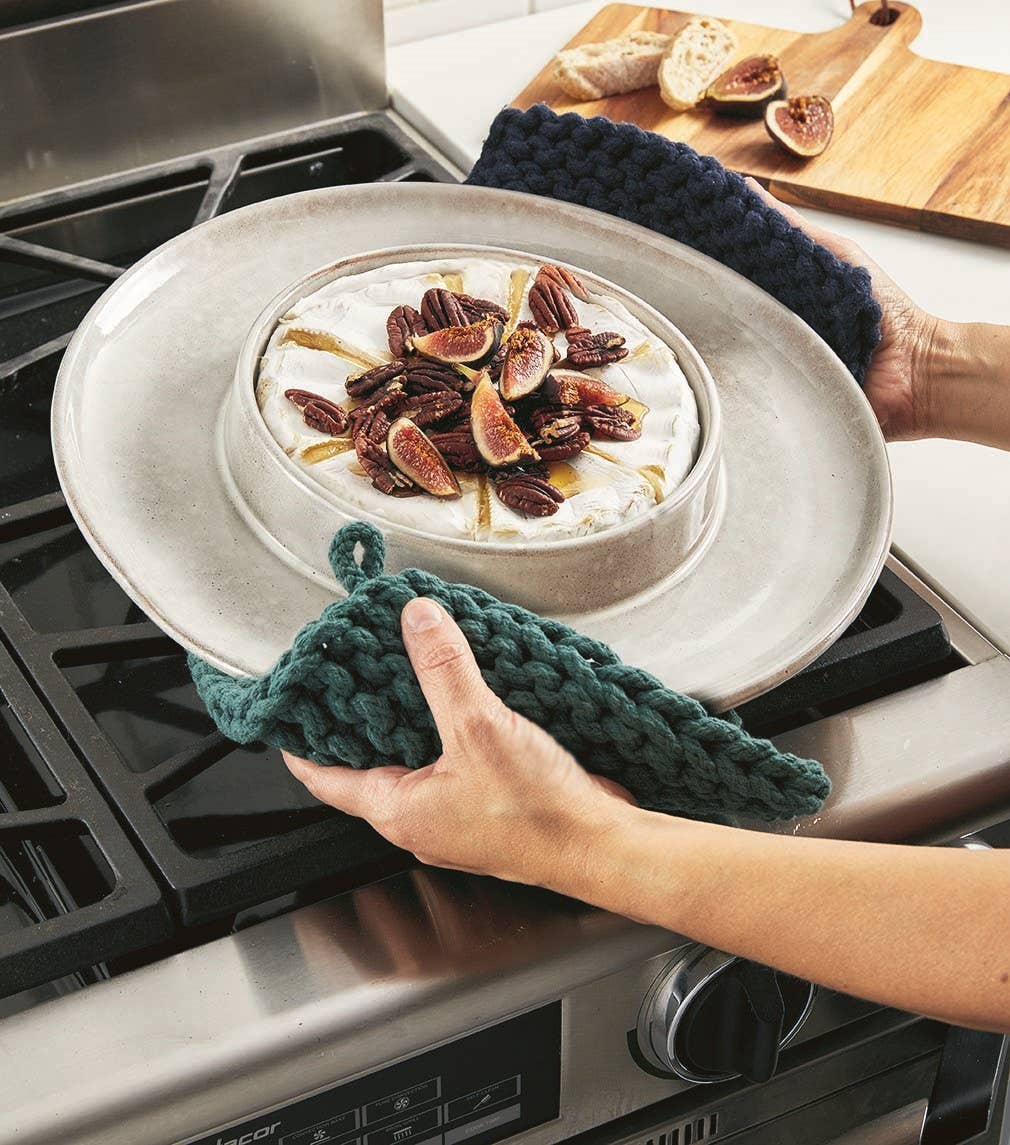 Crochet Trivet Black Cotton Everyday