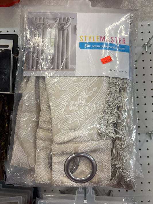 StyleMaster Ava Jacquard Grommet Waterfall Valance