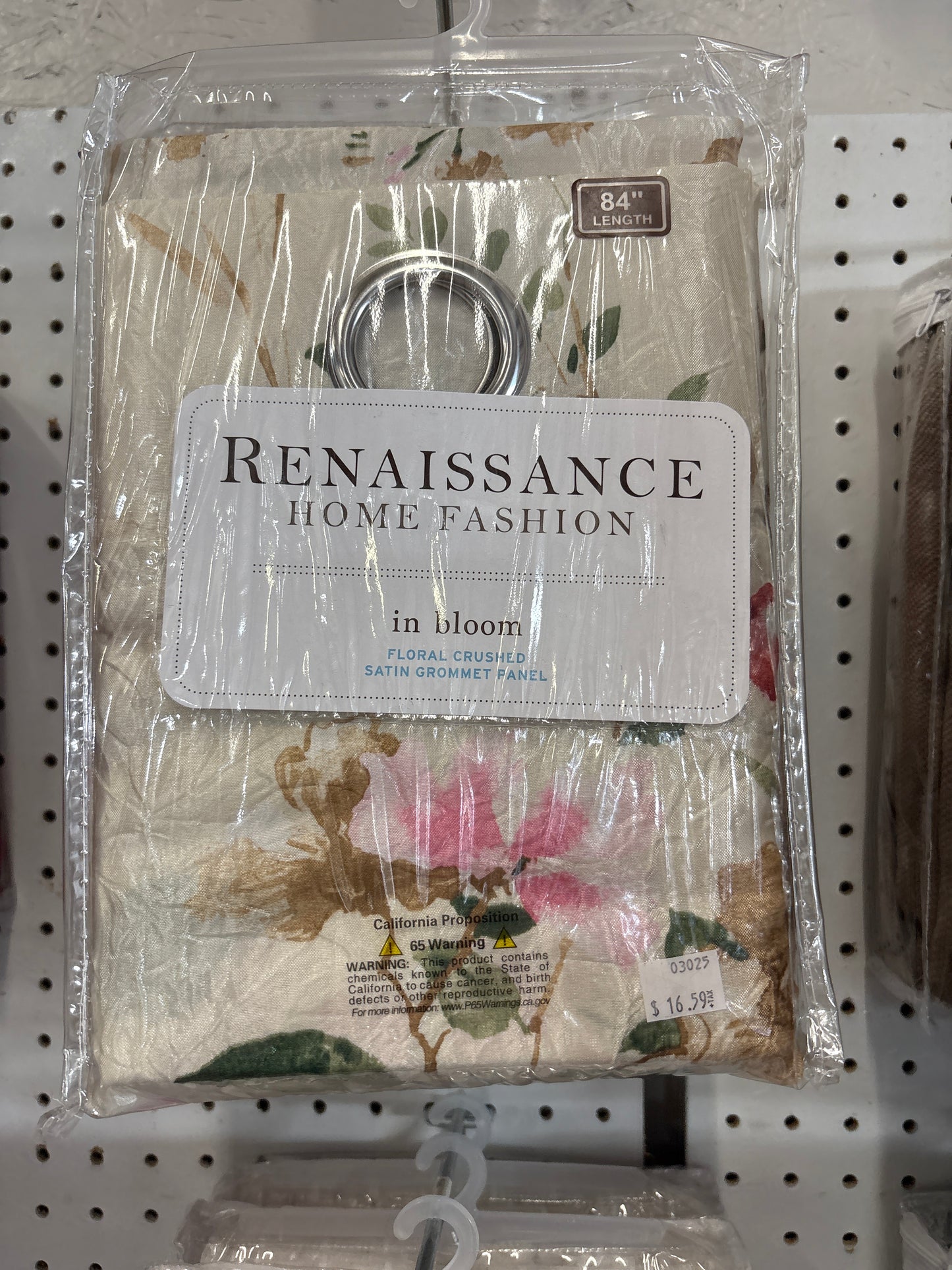 Renaissance Home Fashion In Bloom Floral Crushed Satin Grommet Panel