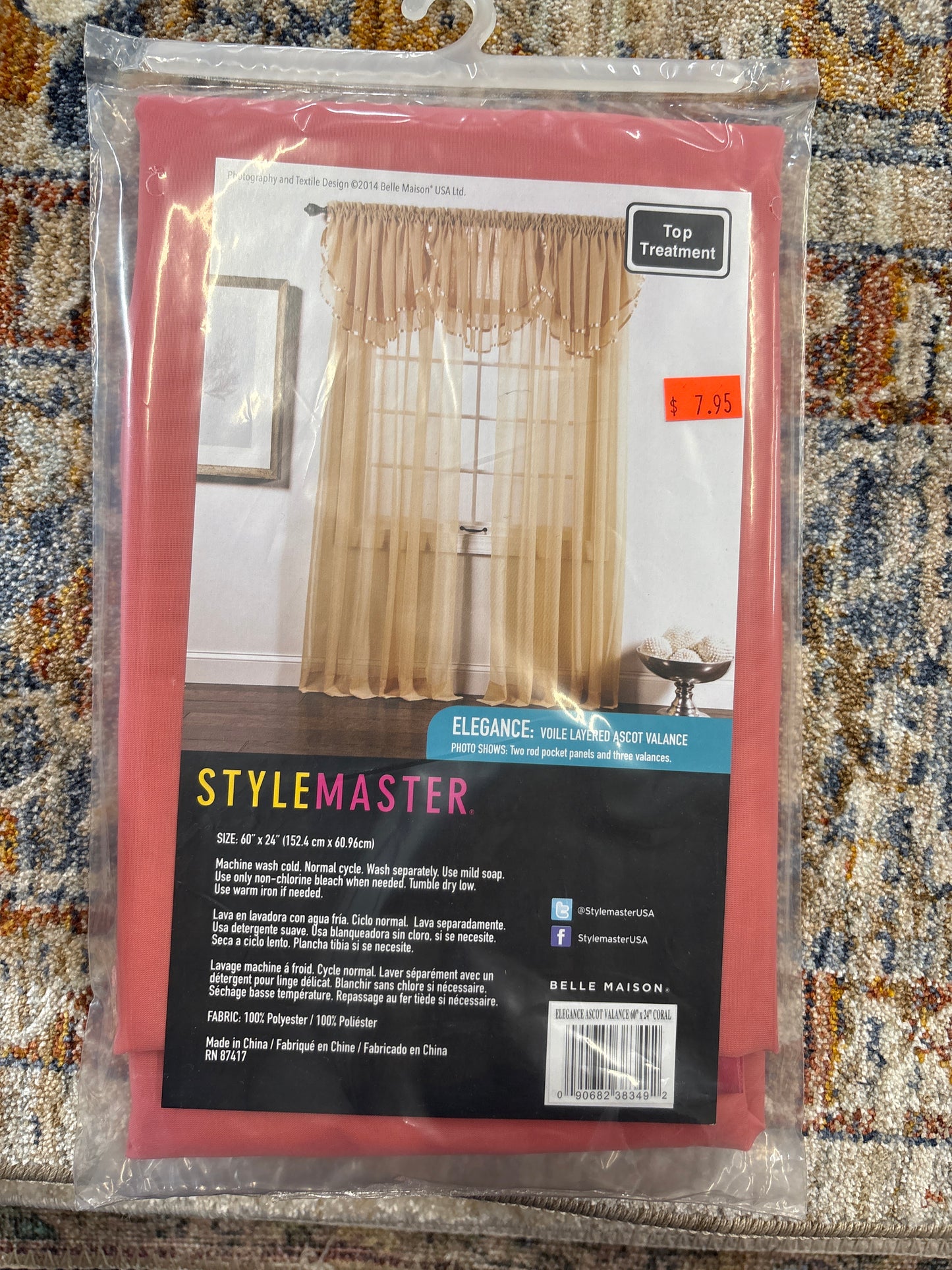 StyleMaster Elegance Voile Layered Ascot Valance