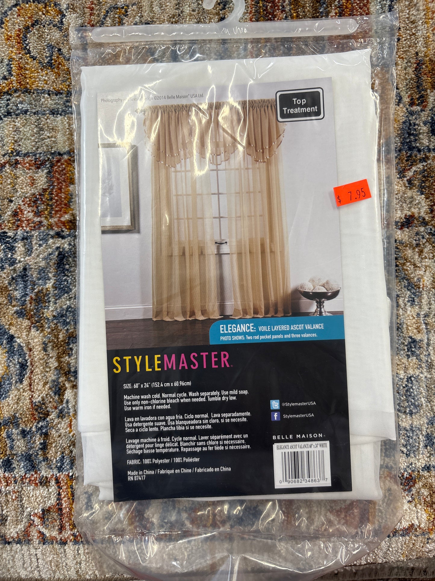 StyleMaster Elegance Voile Layered Ascot Valance