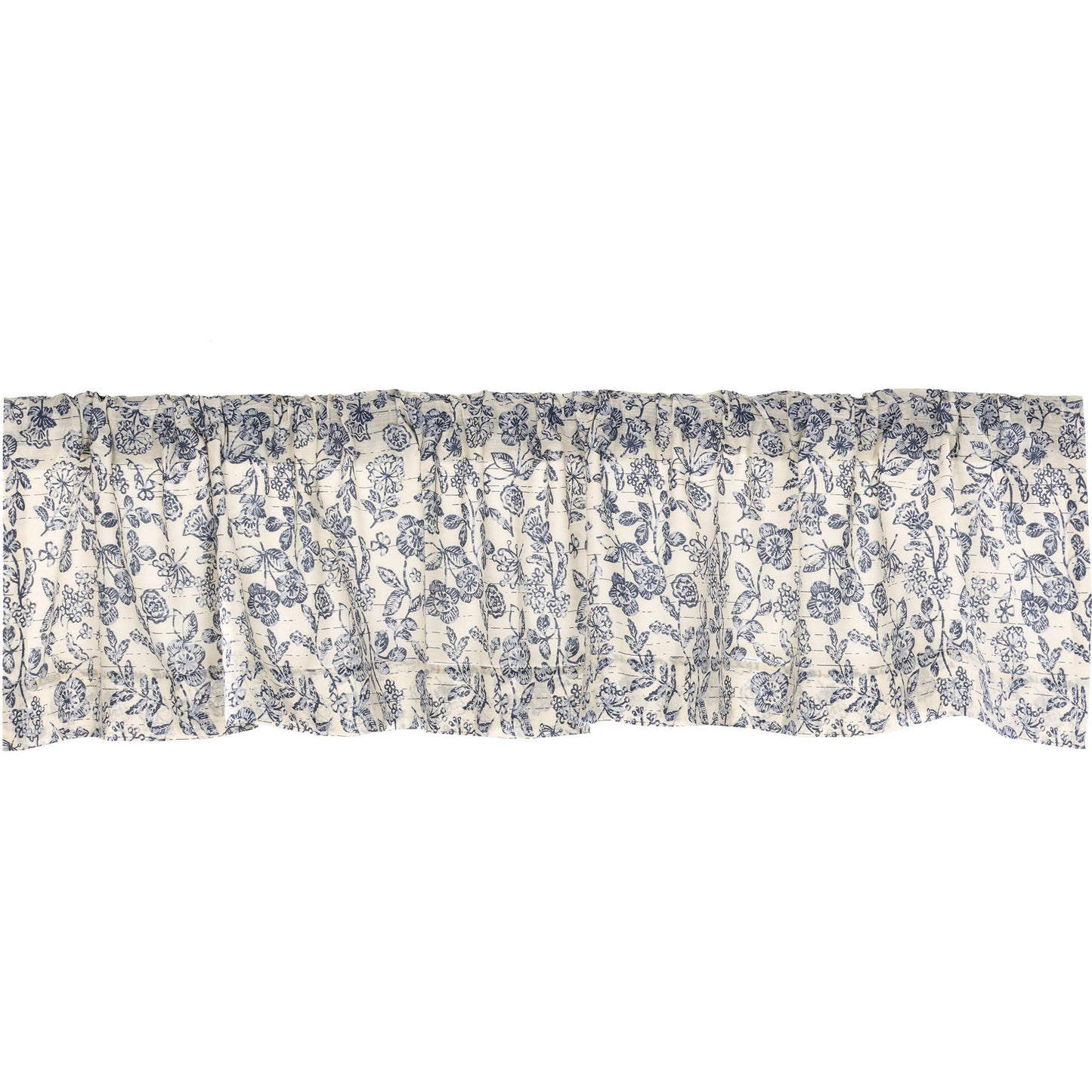 Blue Floral Valance 16Lx72W