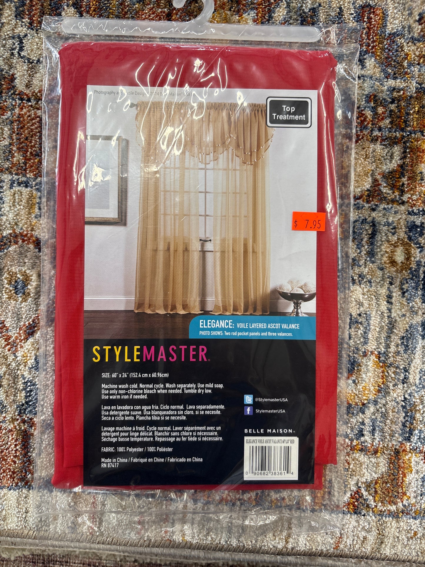 StyleMaster Elegance Voile Layered Ascot Valance