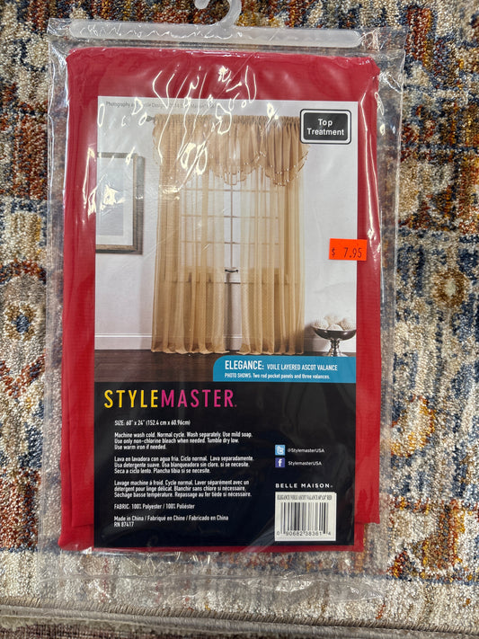 StyleMaster Elegance Voile Layered Ascot Valance