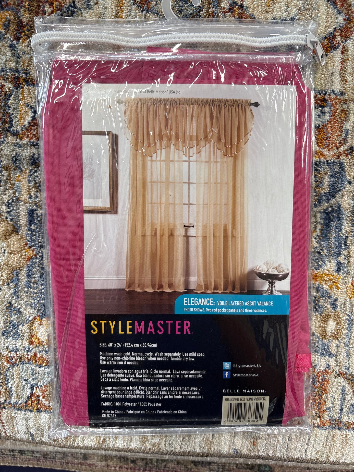 StyleMaster Elegance Voile Layered Ascot Valance