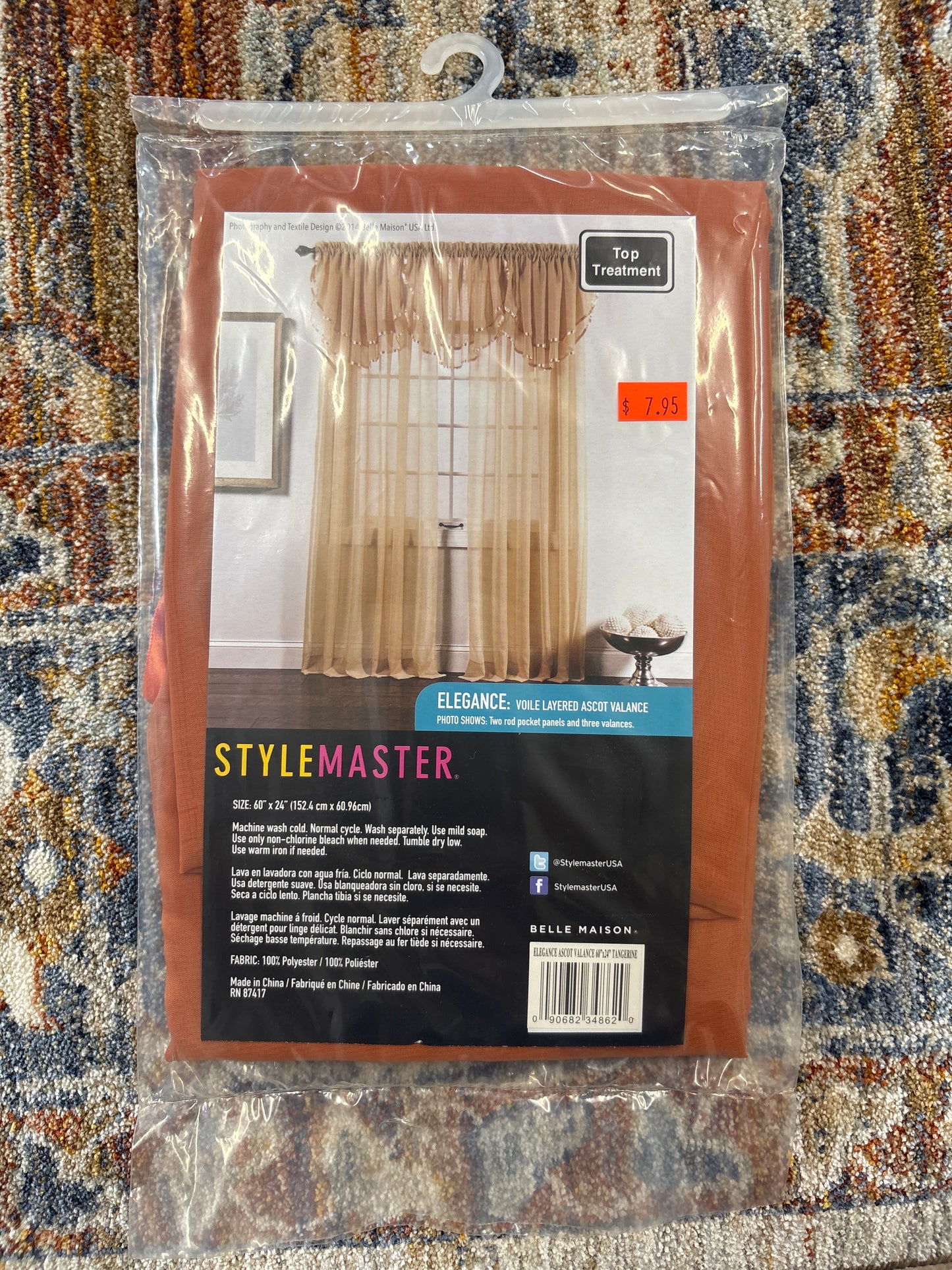StyleMaster Elegance Voile Layered Ascot Valance
