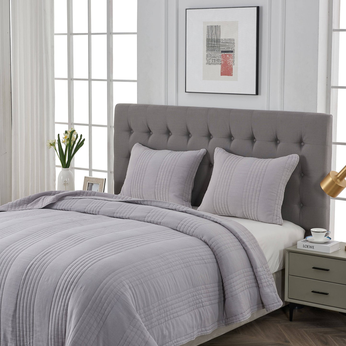 Stonewashed Cotton Quilt Set