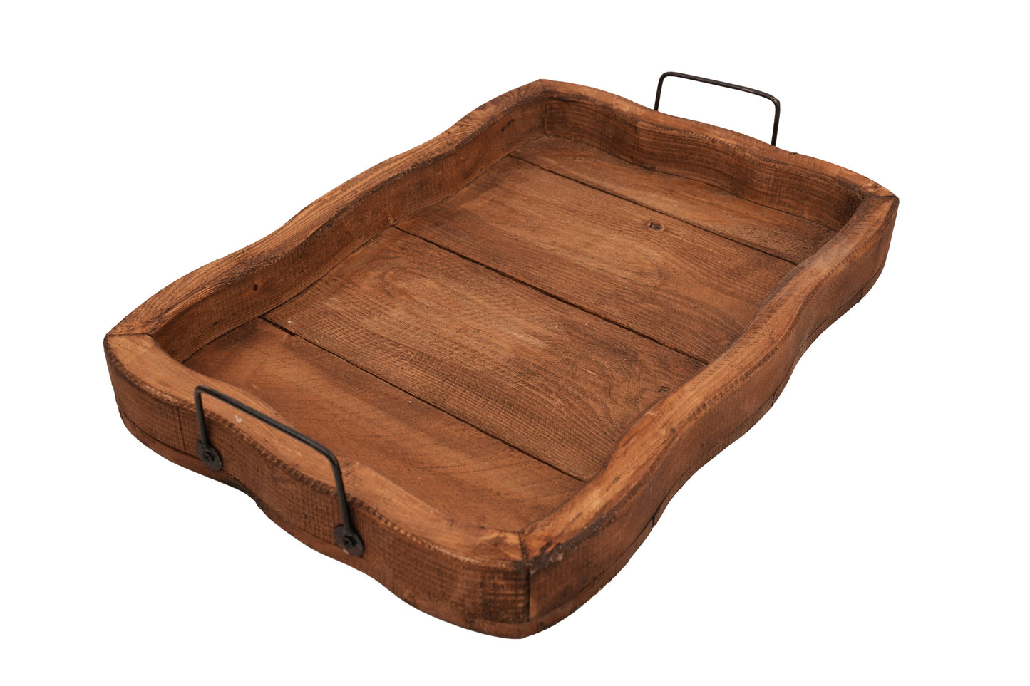 Glenrock Scalloped Farmhouse-Wood Tray-Rustic-13x20 inches