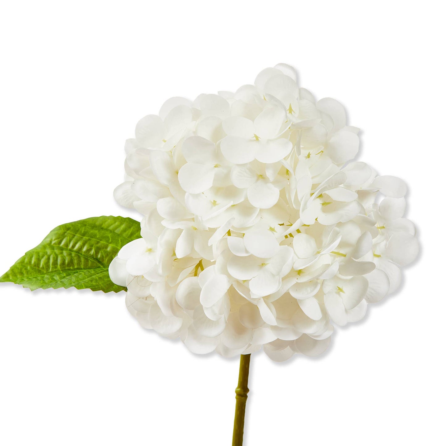 Soft Touch Faux Hydrangea Stem White Plastic Spring