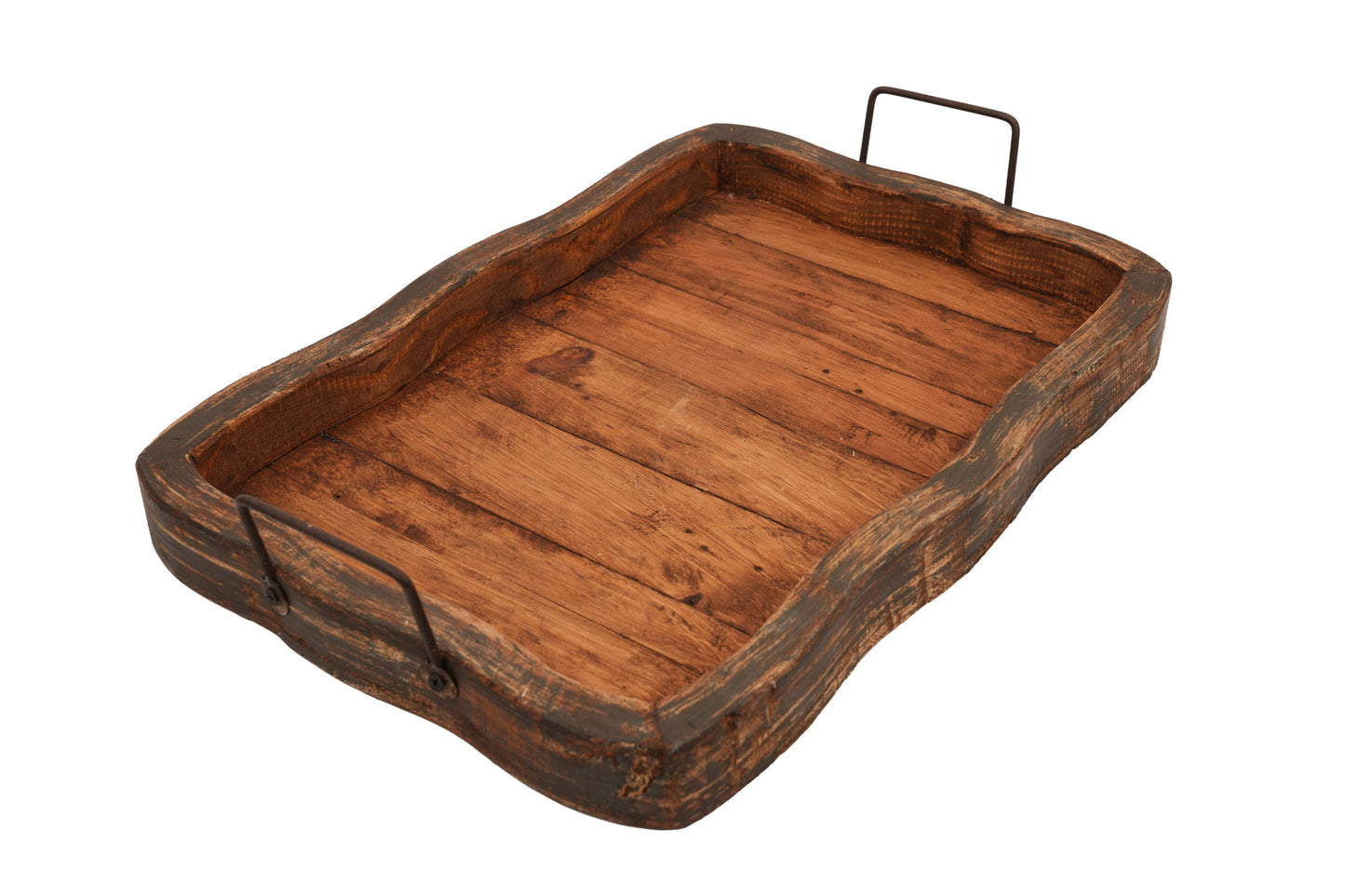 Glenrock Scalloped Farmhouse-Wood Tray-Rustic-13x20 inches