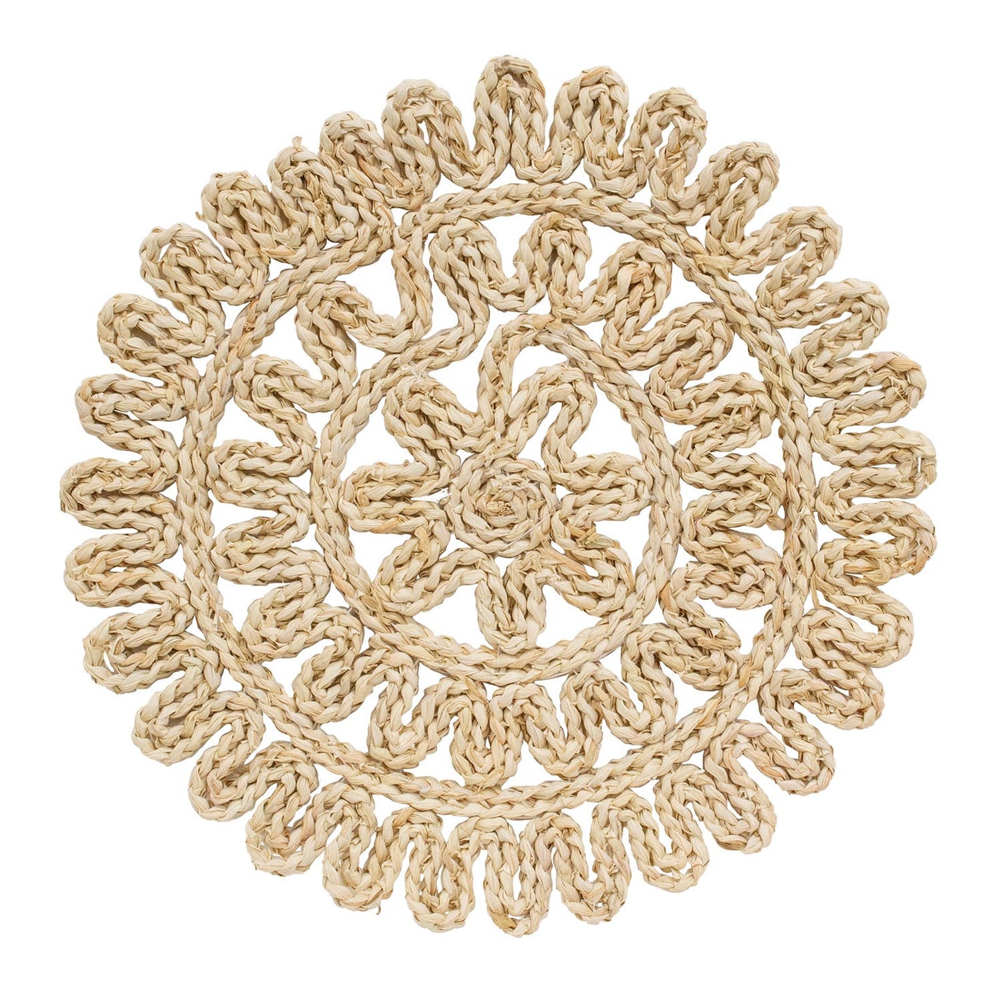 Flower Shape Corn Husk Table Mat - 15"
