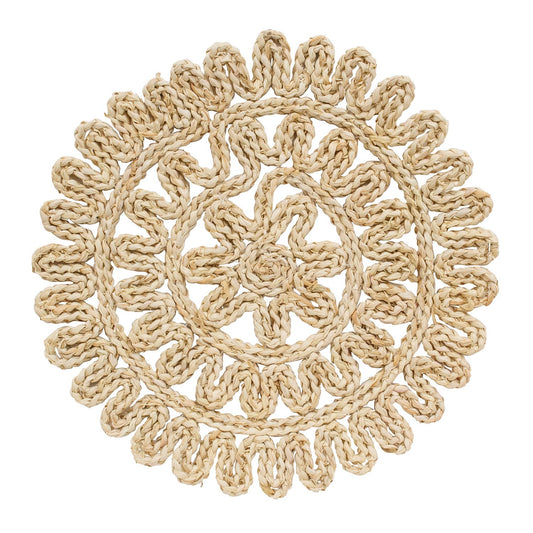 Flower Shape Corn Husk Table Mat - 15"