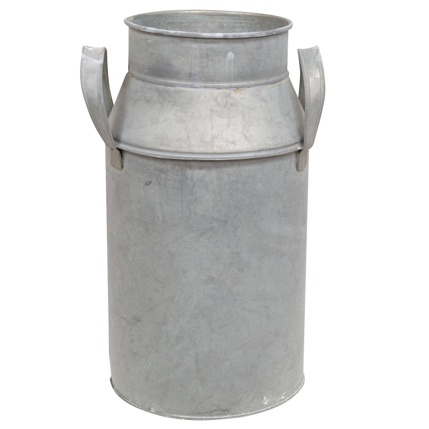 Natural Zinc Milk Can, 10.5"H