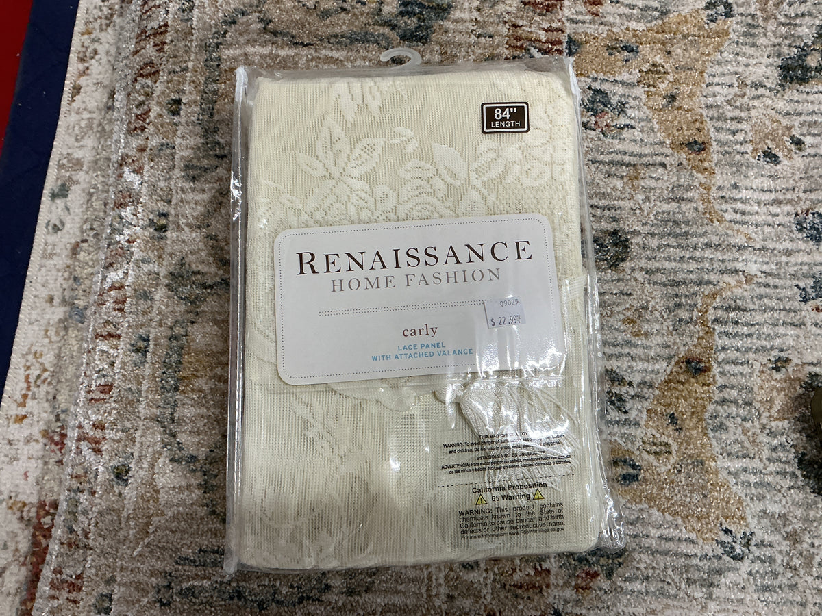 Renaissance Home Fashion Carly Lace Panel with Attached Valance