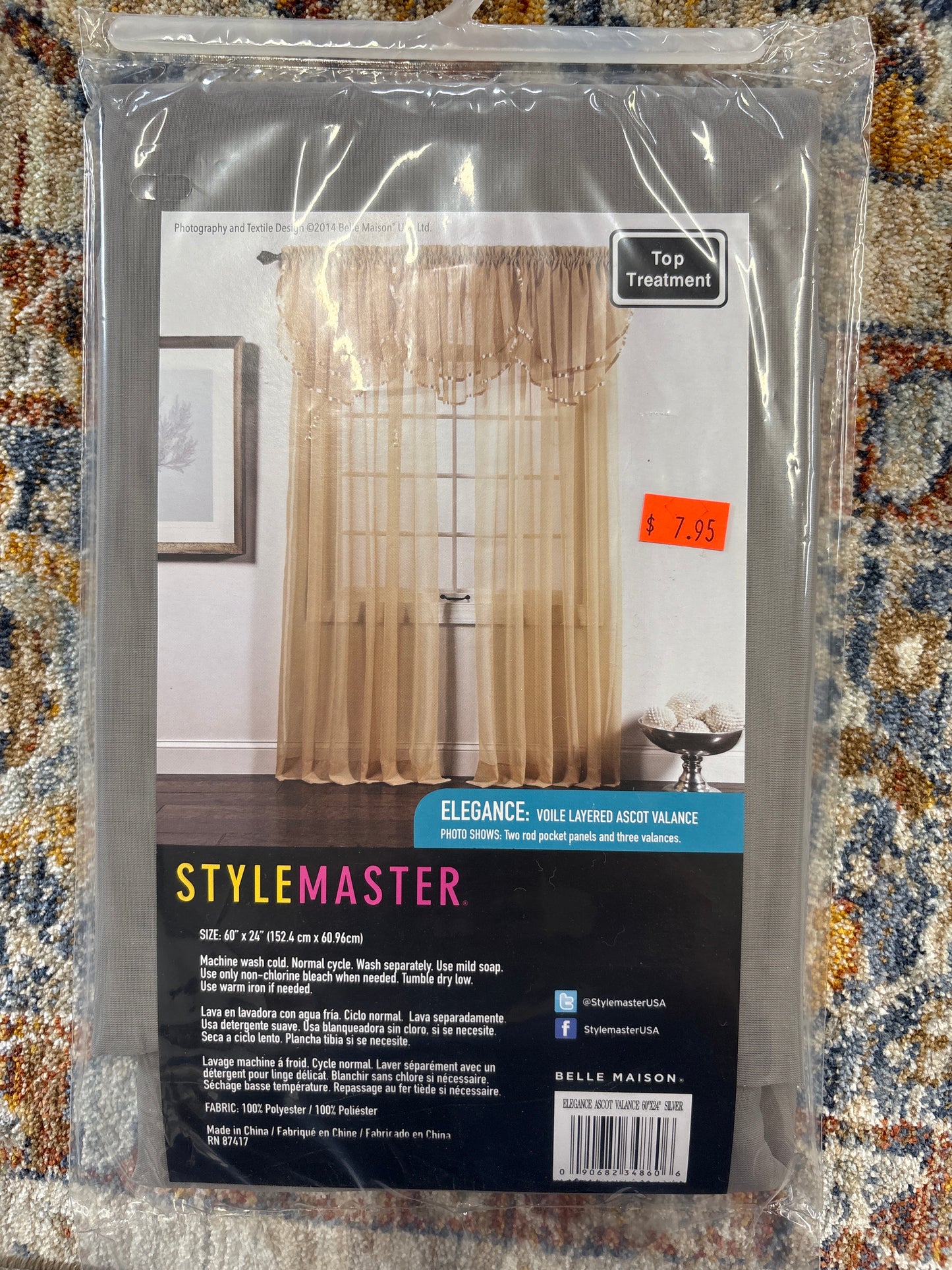 StyleMaster Elegance Voile Layered Ascot Valance