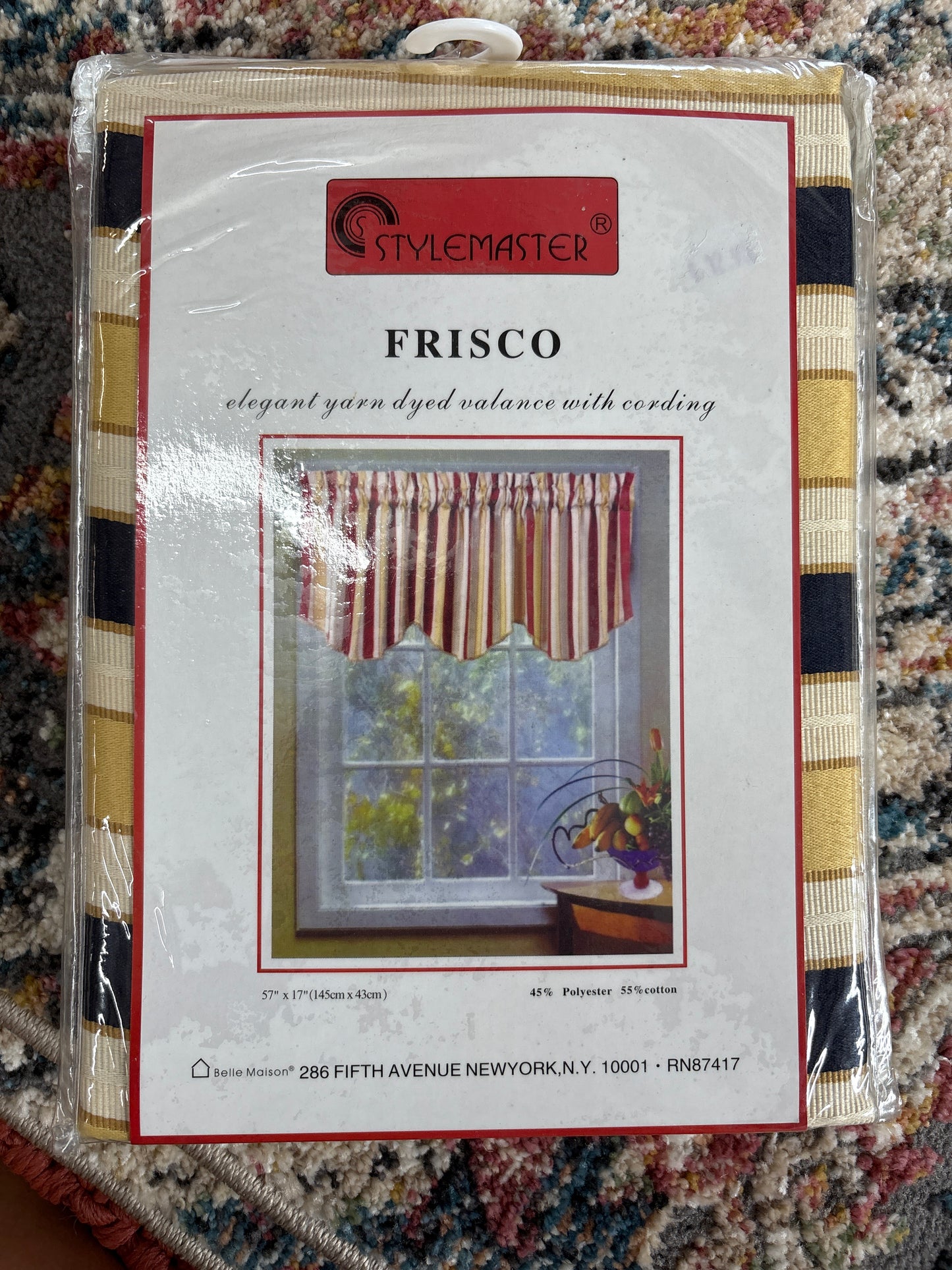 StyleMaster Frisco Elegant Yard Dyed Valance with Cording