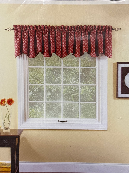 Renaissance Home Fashion Claremont Lined Scalloped Valance with Cording