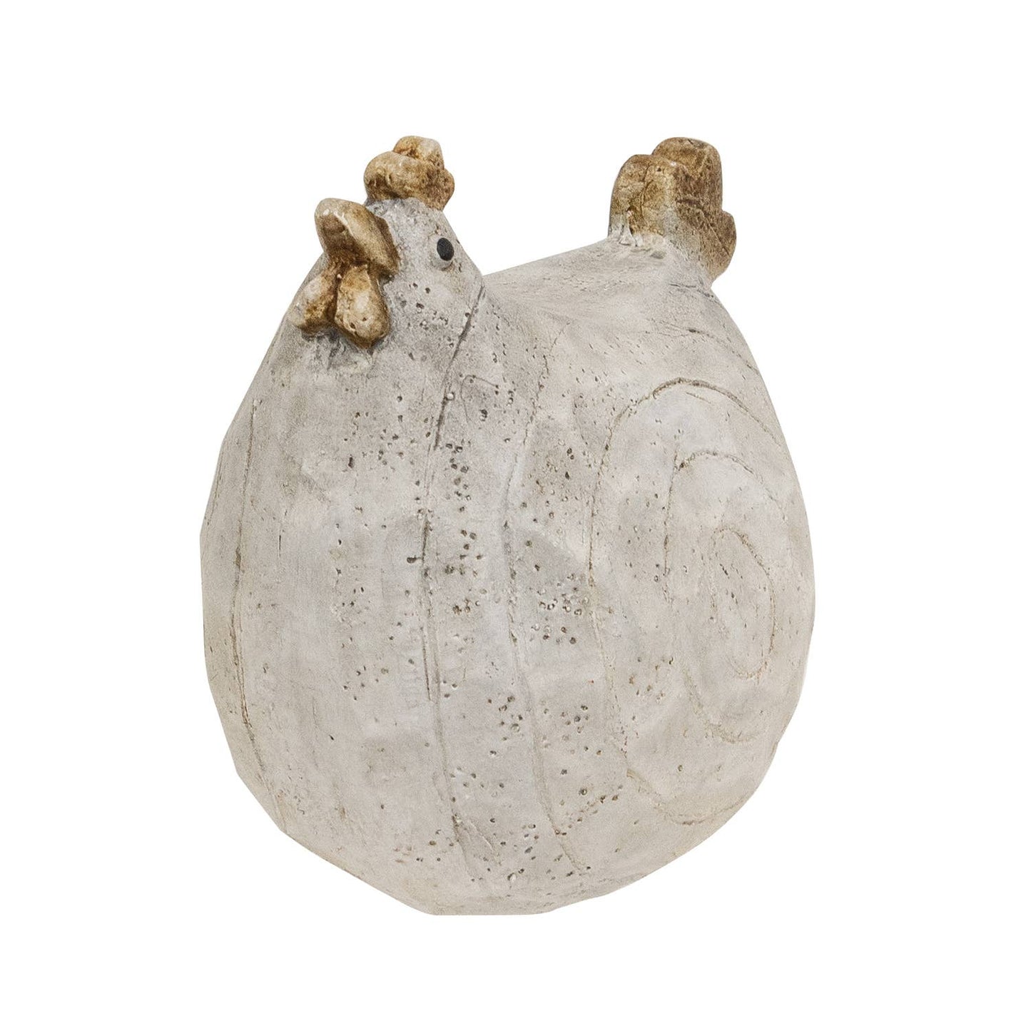 Carved Look Resin Chicken Sitter
