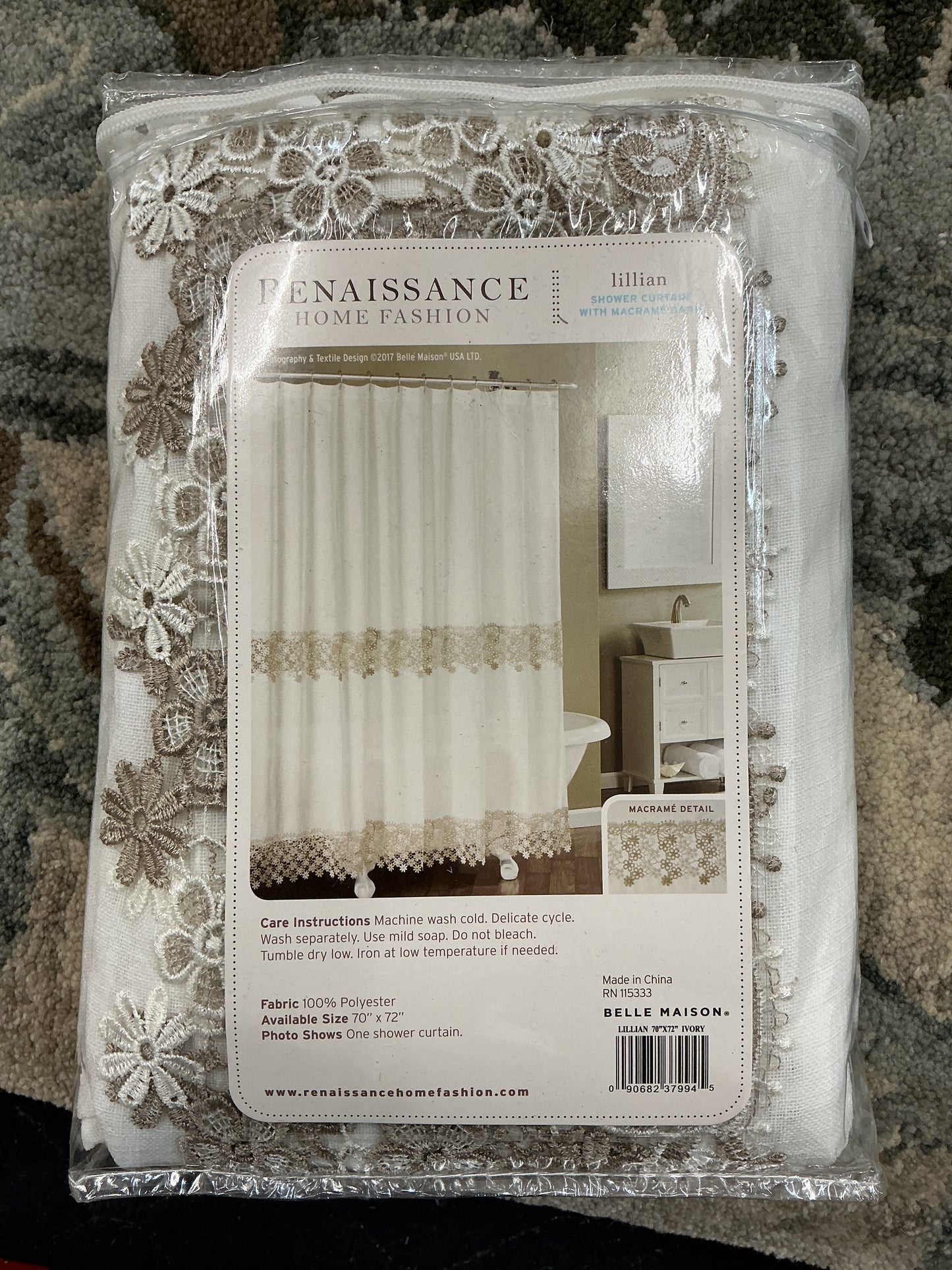 Renaissance Home Fashions Lillian shower curtain