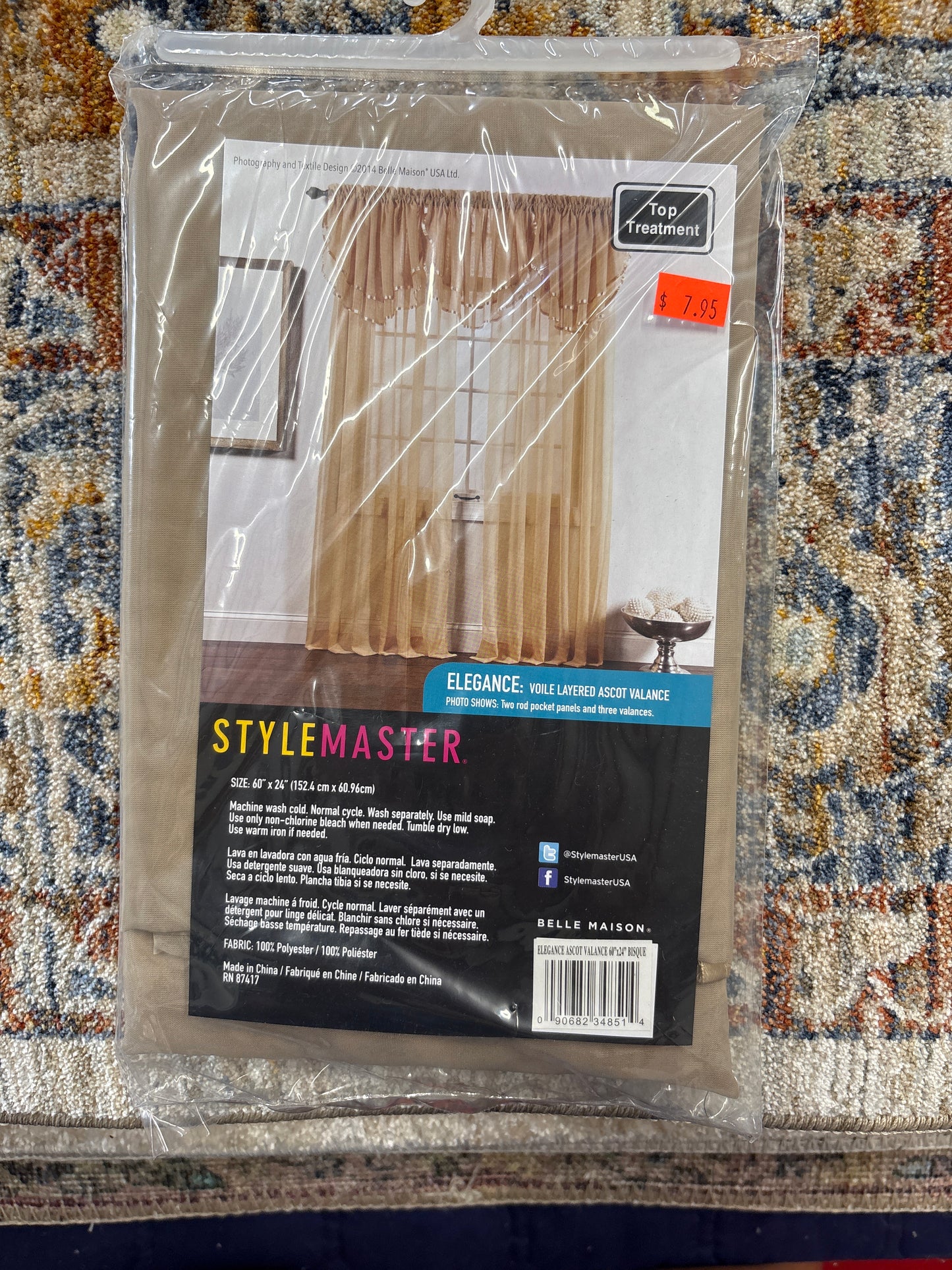 StyleMaster Elegance Voile Layered Ascot Valance