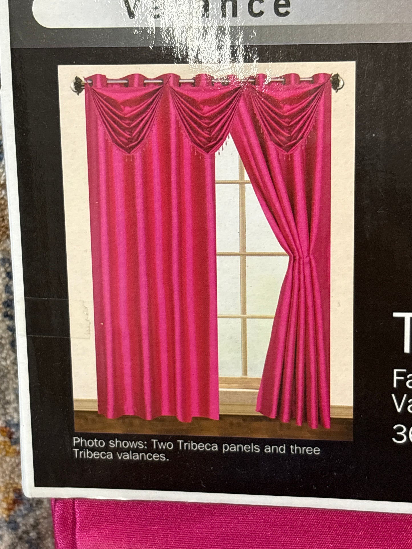 StyleMaster Tribeca Faux Silk Grommet Waterfall Valance with Beaded Trim