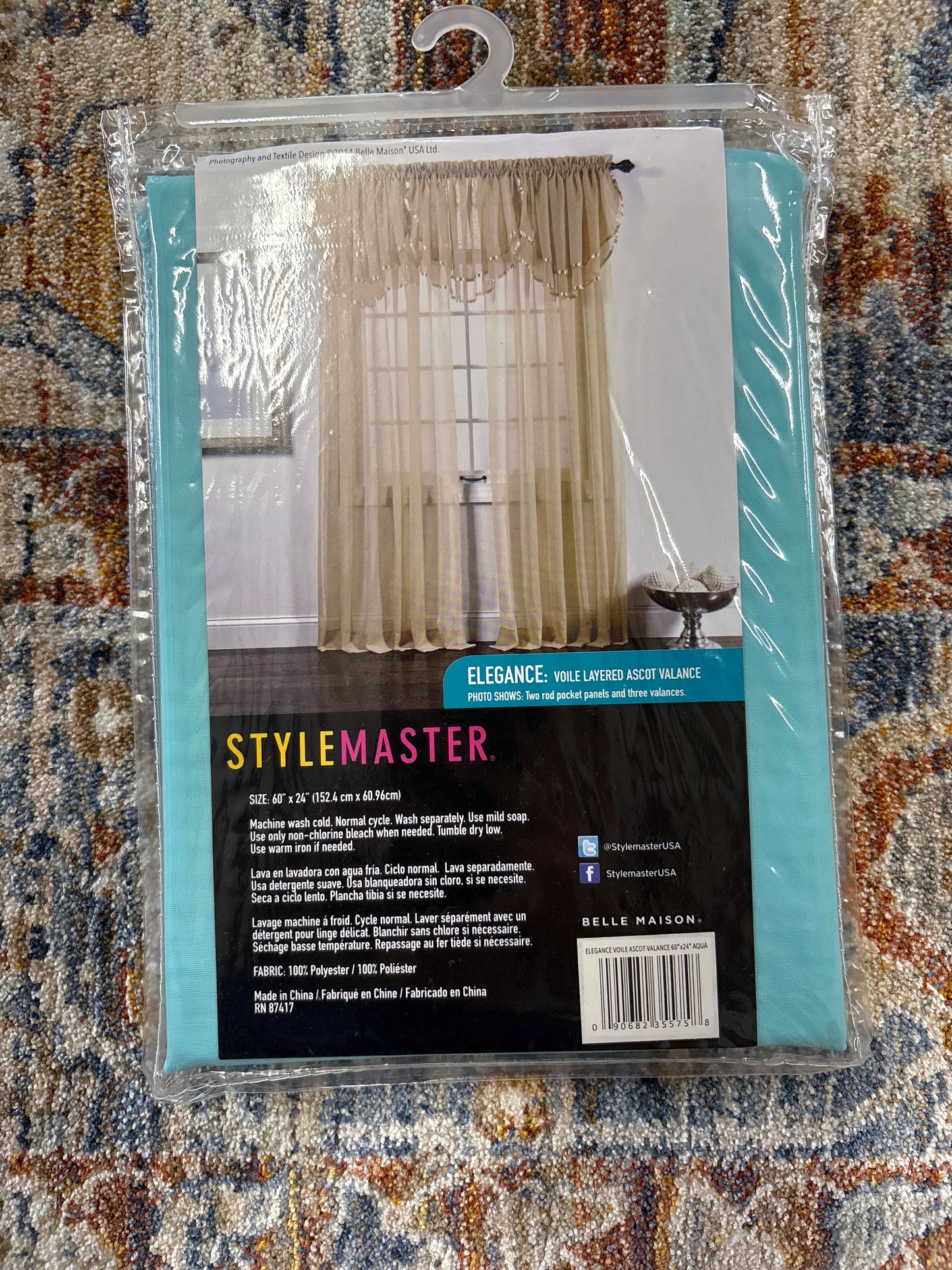StyleMaster Elegance Voile Layered Ascot Valance