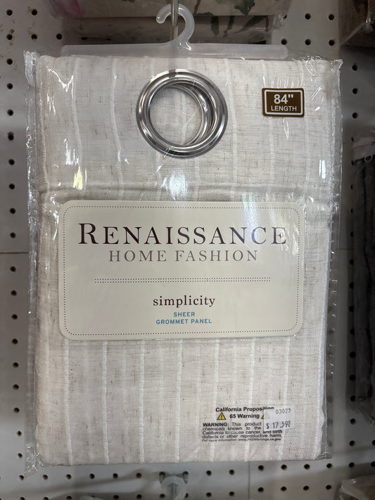 Renaissance Home Fashion Simplicity Sheer Grommet Panel