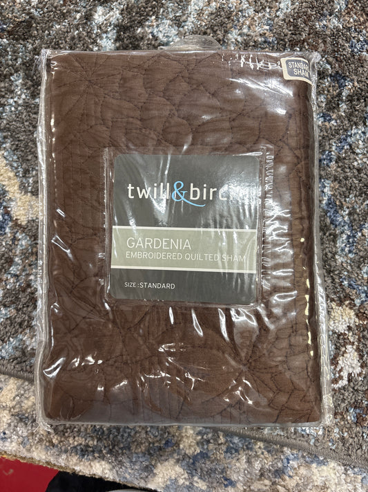 Twill&Birch Gardenia Embroidered Quilted Sham