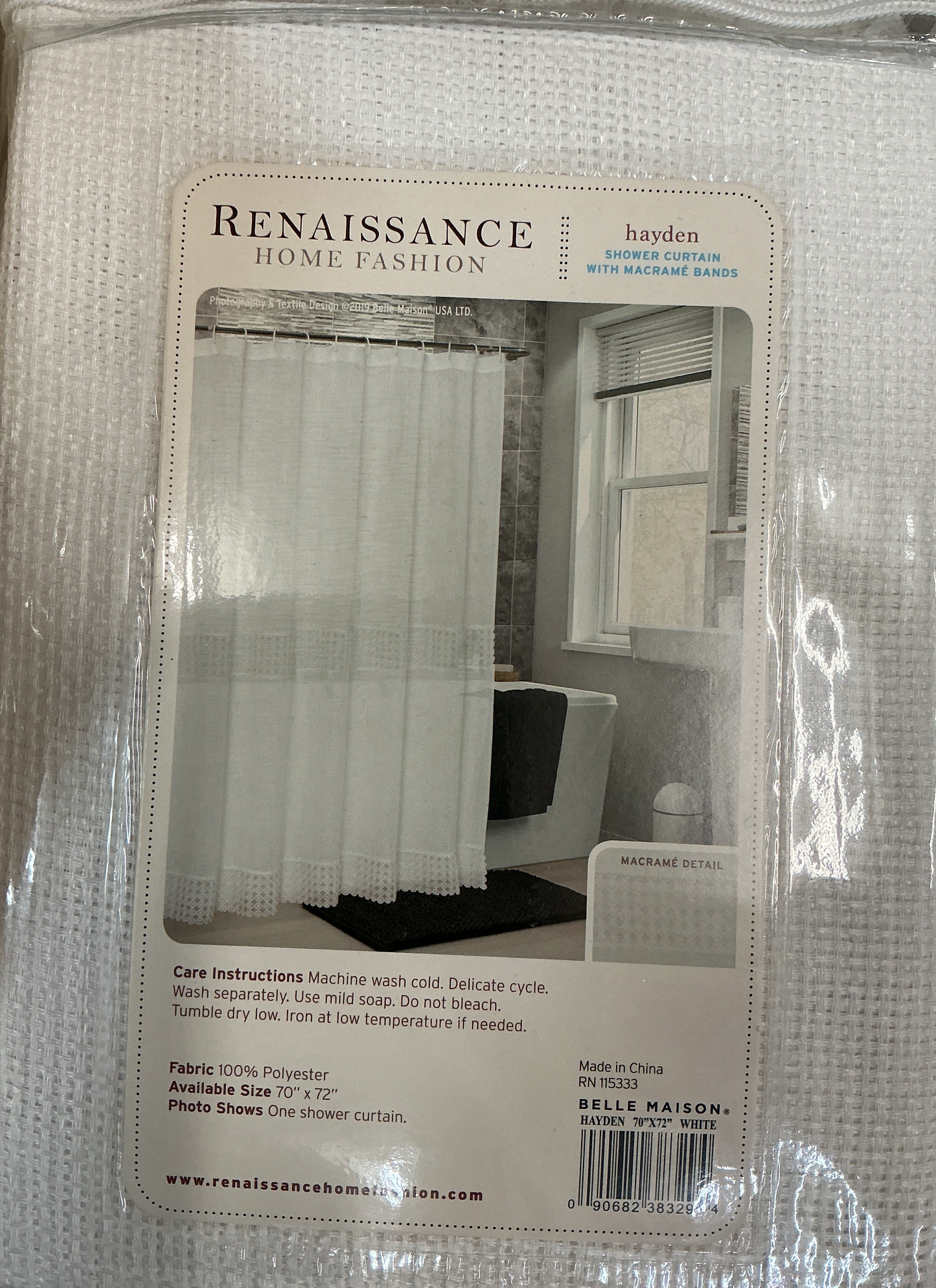 Renaissance Home Fashions Hayden shower curtain