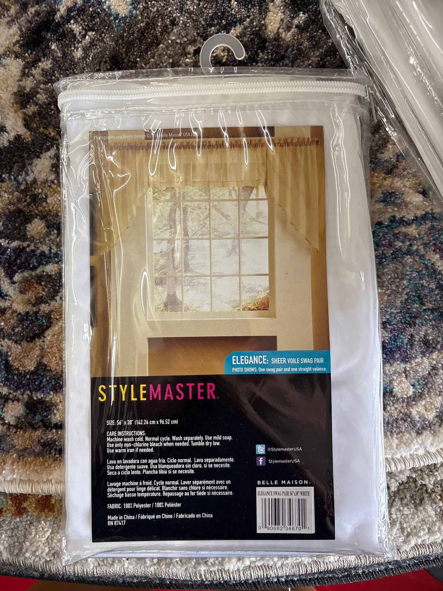 StyleMaster Elegance Sheer Voile Swag Pair
