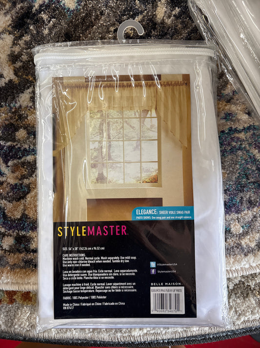 StyleMaster Elegance Sheer Voile Swag Pair