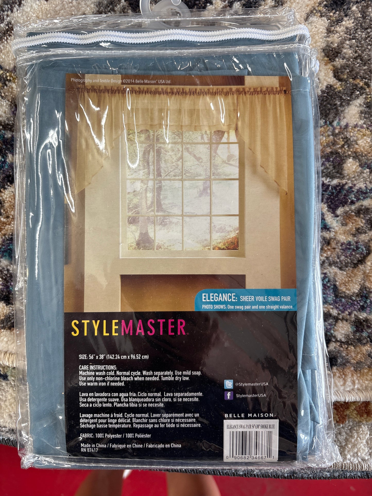 StyleMaster Elegance Sheer Voile Swag Pair