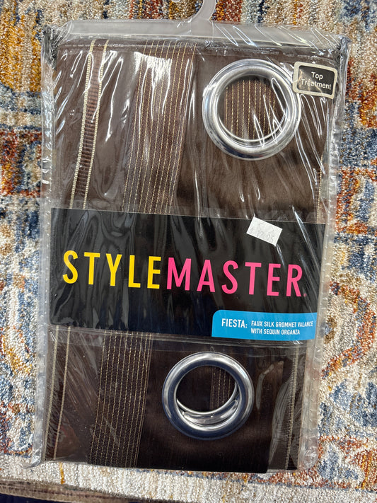 StyleMaster Fiesta Faux Silk Grommet Valance with Sequin Organza