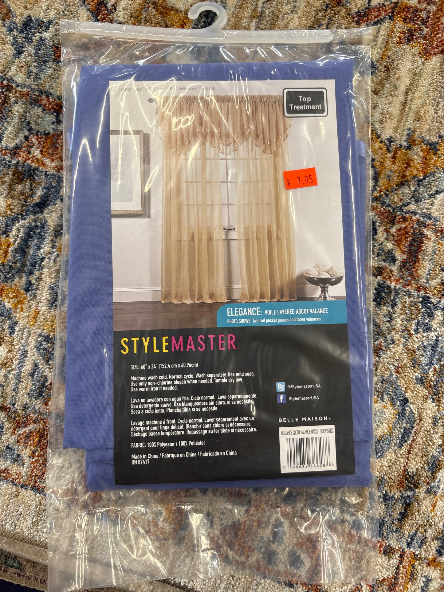 StyleMaster Elegance Voile Layered Ascot Valance