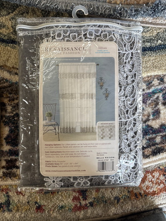 Renaissance Home Fashion Panel with Macramé Bands