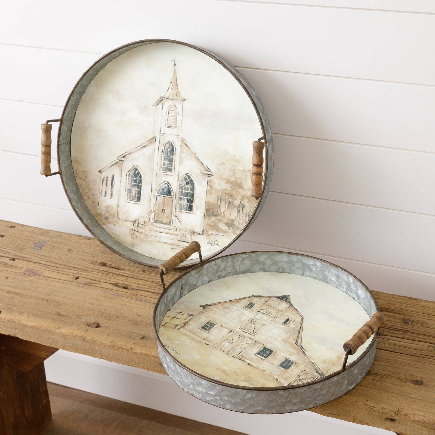 Barn and Church Tray Small