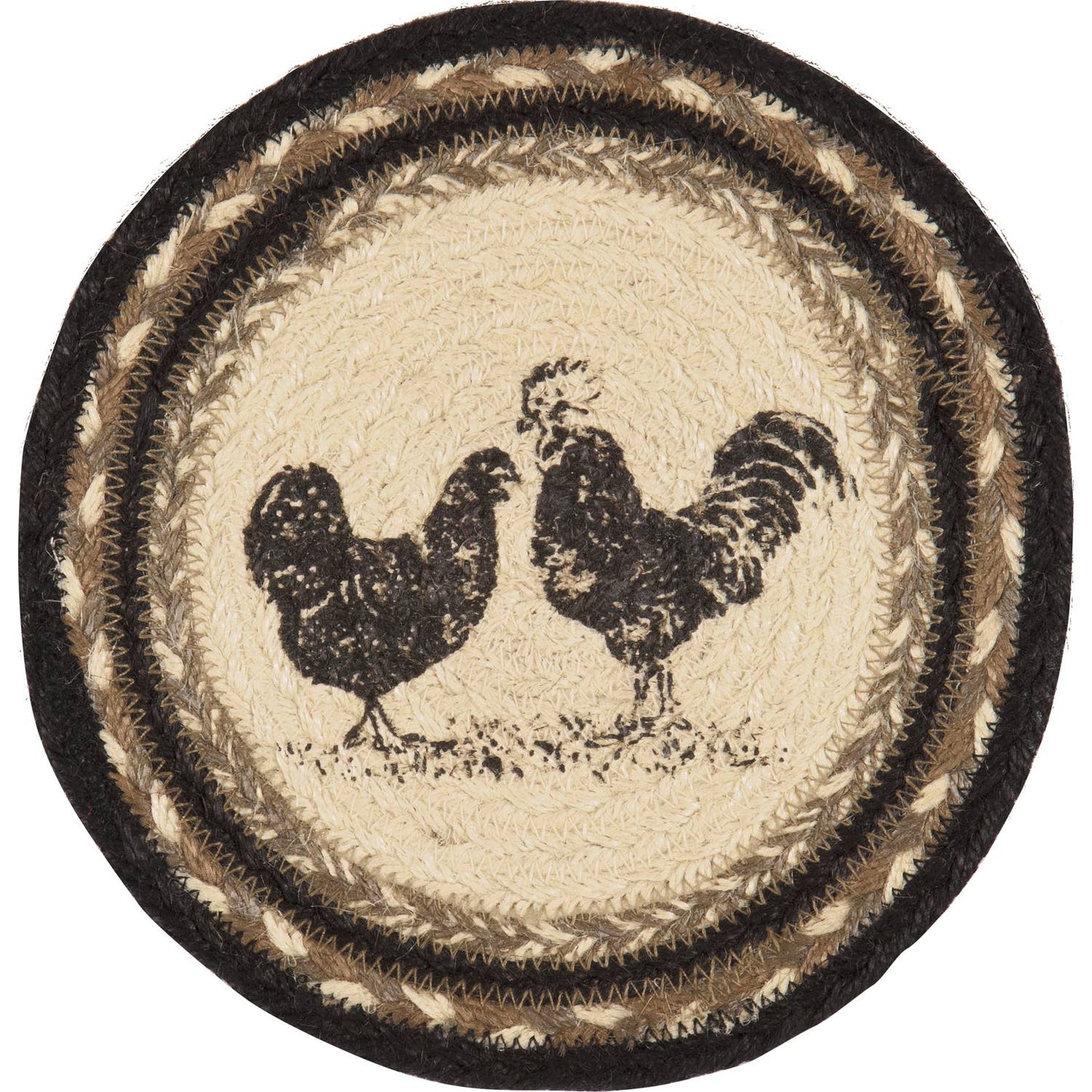 Farmhouse Chicken Jute Trivet 8" Sawyer Mill