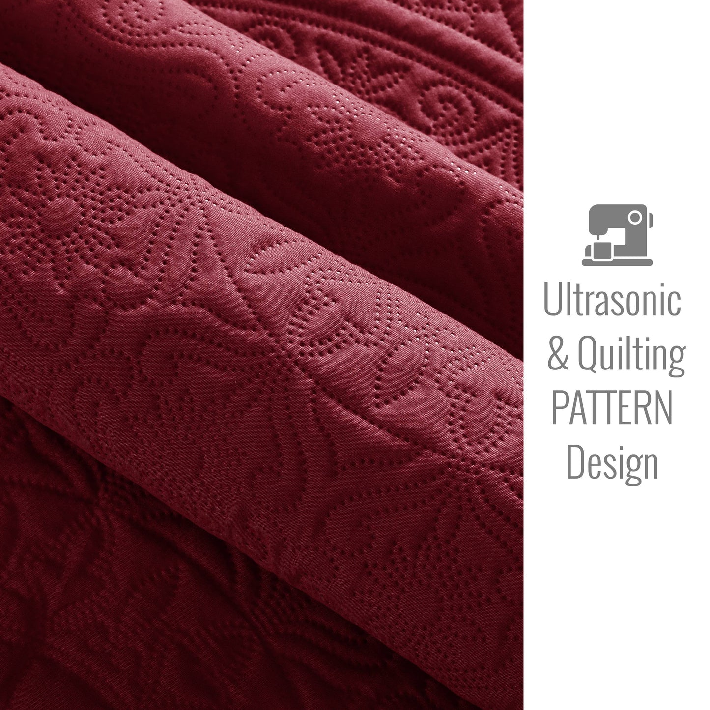 3 Piece Reversible Quilted Bedspread Coverlet Comforter Set